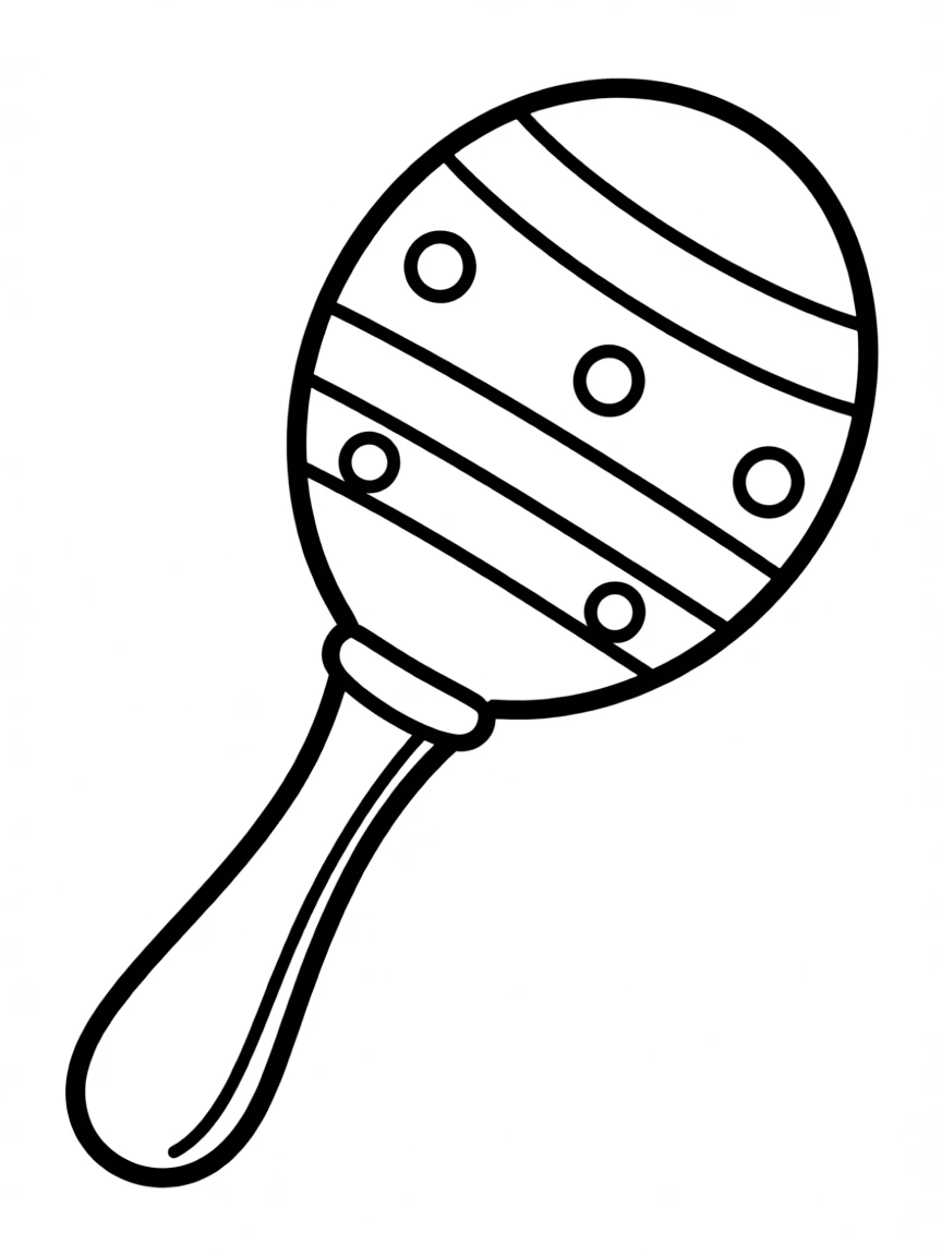 A drawing of a simplified maraca.