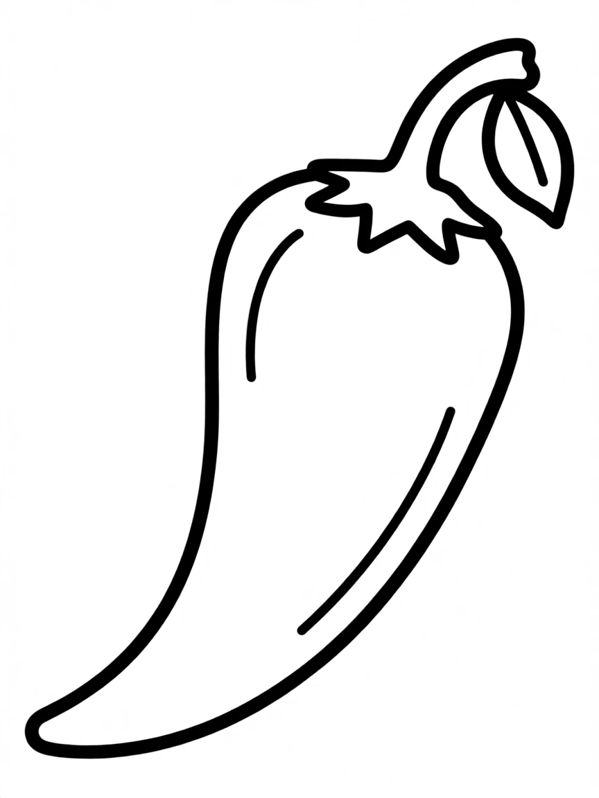 A simple outline of a chili pepper.