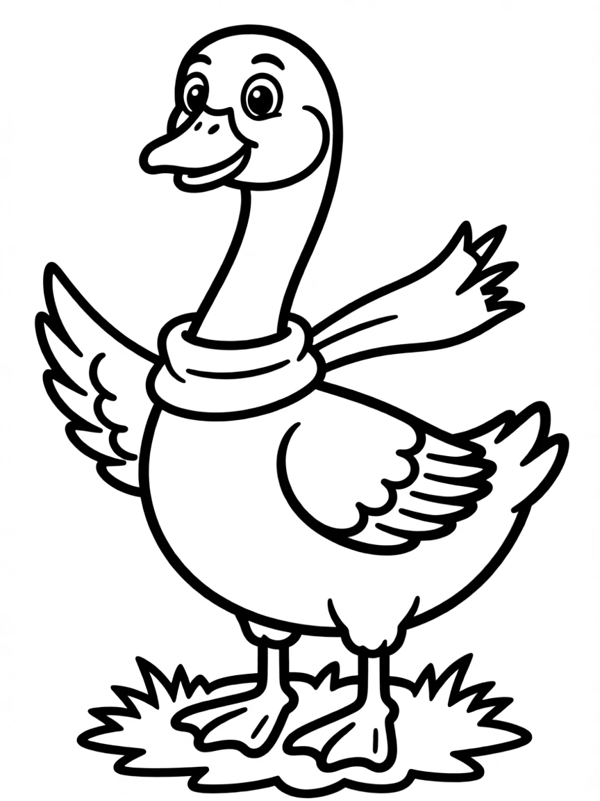A cartoon-style drawing of a friendly Canadian goose.