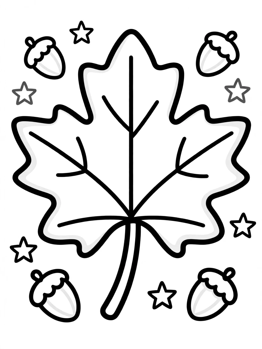 A cute drawing of a maple leaf.