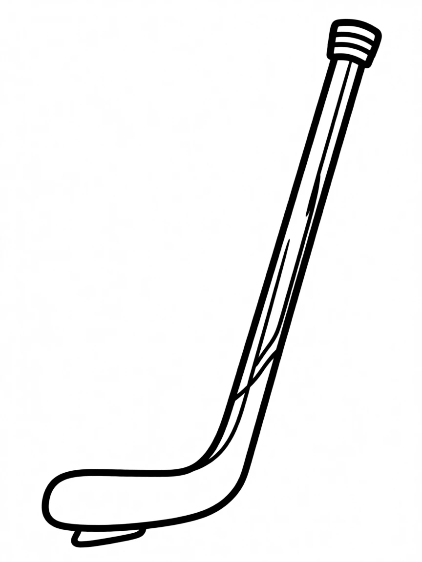 A simple outline of a hockey stick.