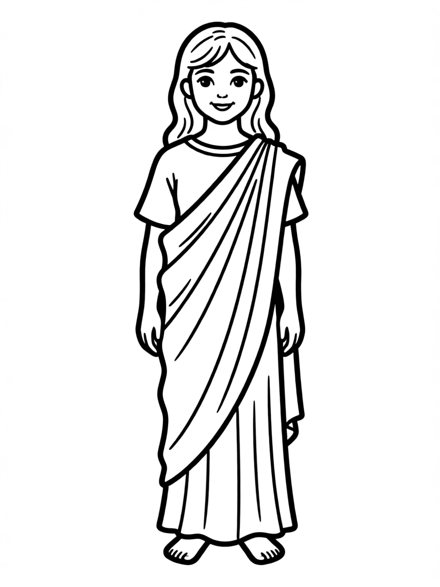 A simplified drawing of a toga.