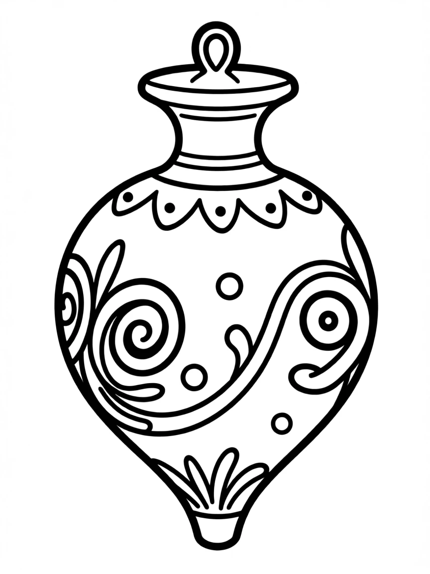 A simplified drawing of a Murano glass ornament.