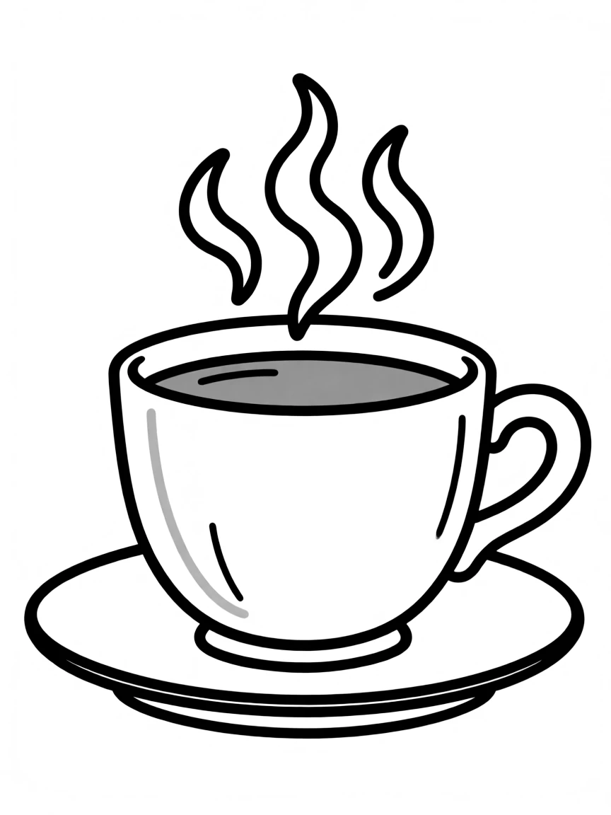 A simple outline of an Italian coffee cup.