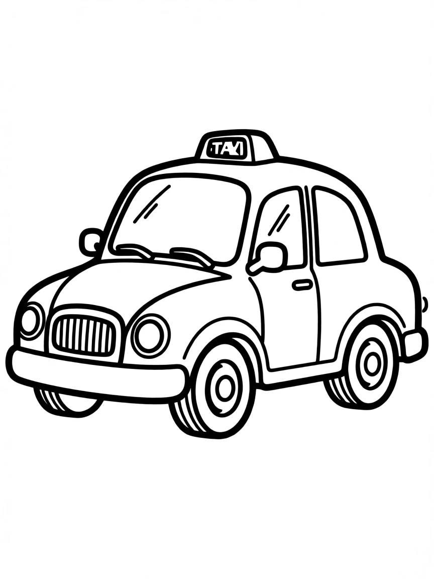 A simple outline of a New York yellow cab.