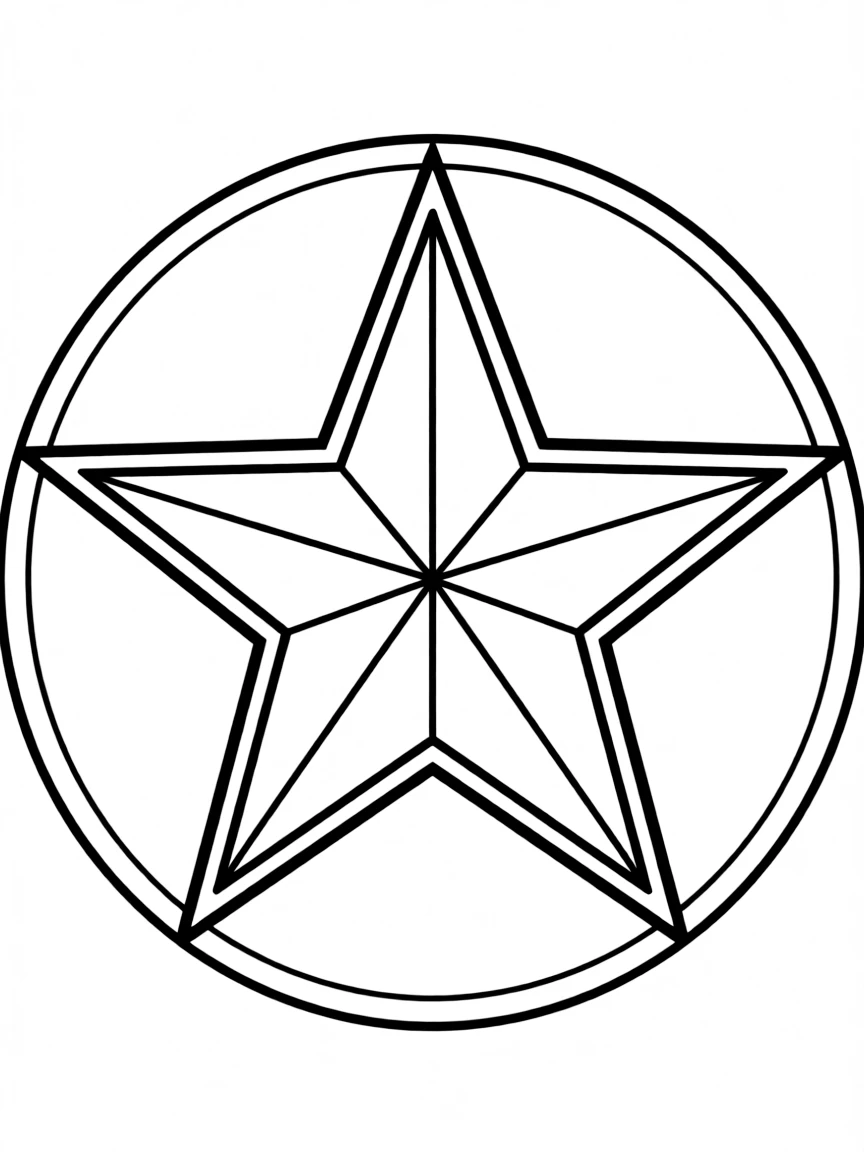 A simplified drawing of a Texas star.