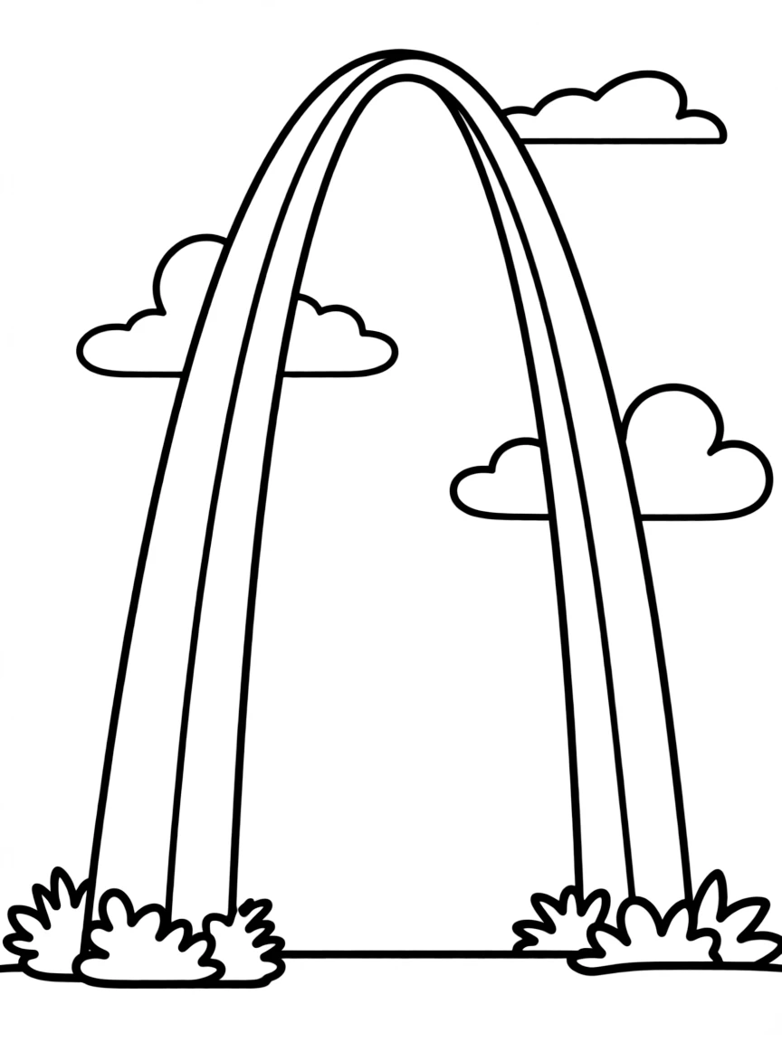 A simple outline of the Gateway Arch, St. Louis, USA.