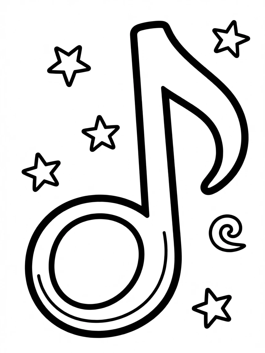 A drawing of a simplified jazz music note.