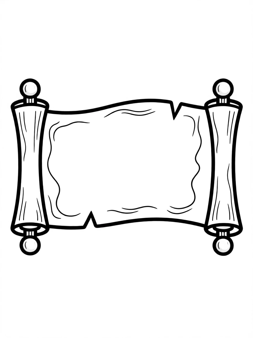 A simplified drawing of a historical scroll.