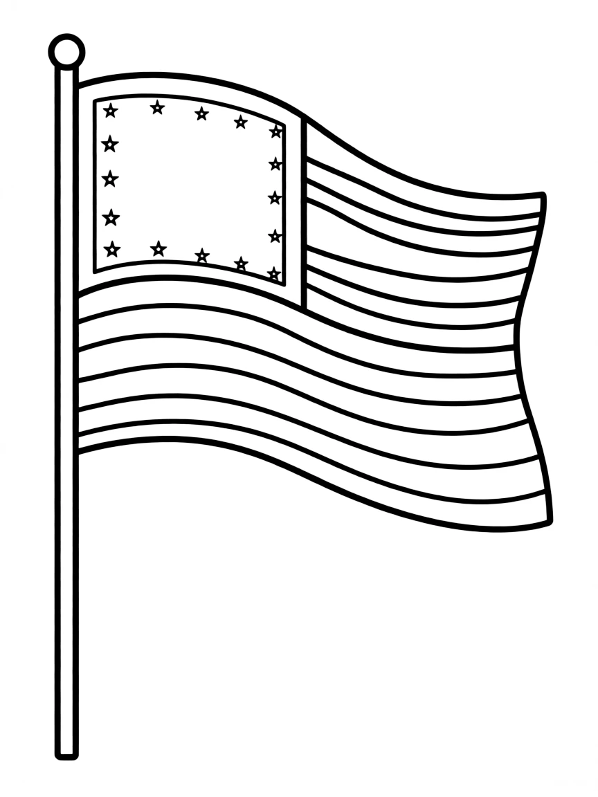 A simple outline of the American flag.