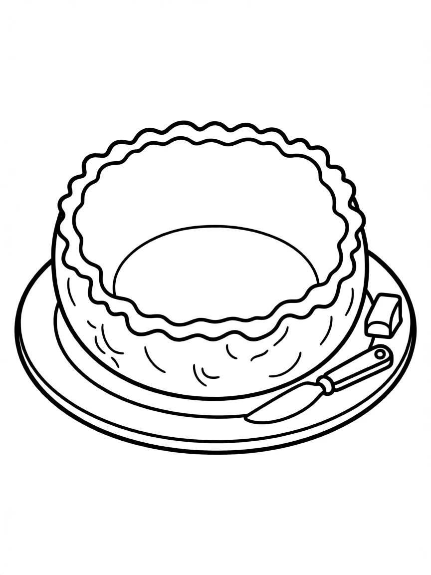 A cute drawing of a small sourdough bread bowl.