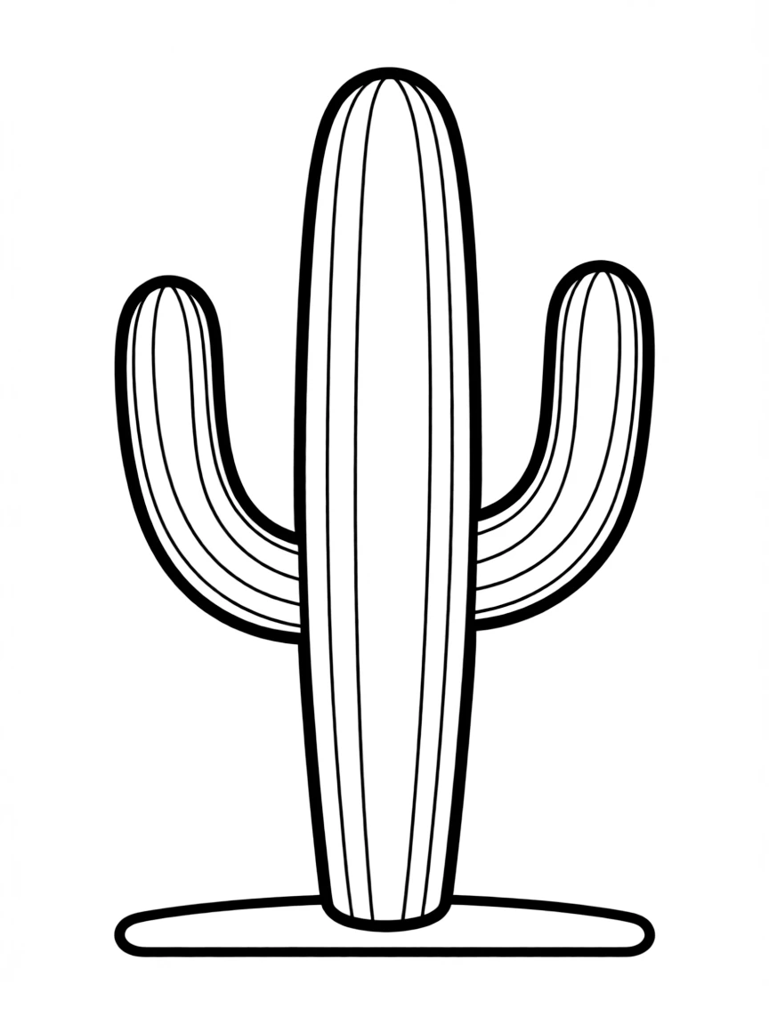 A simple outline of a saguaro cactus.