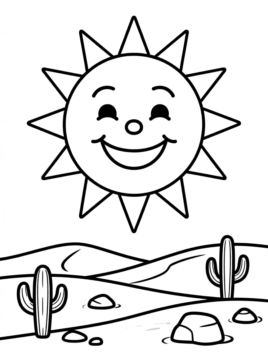 A simple outline of a desert sun.