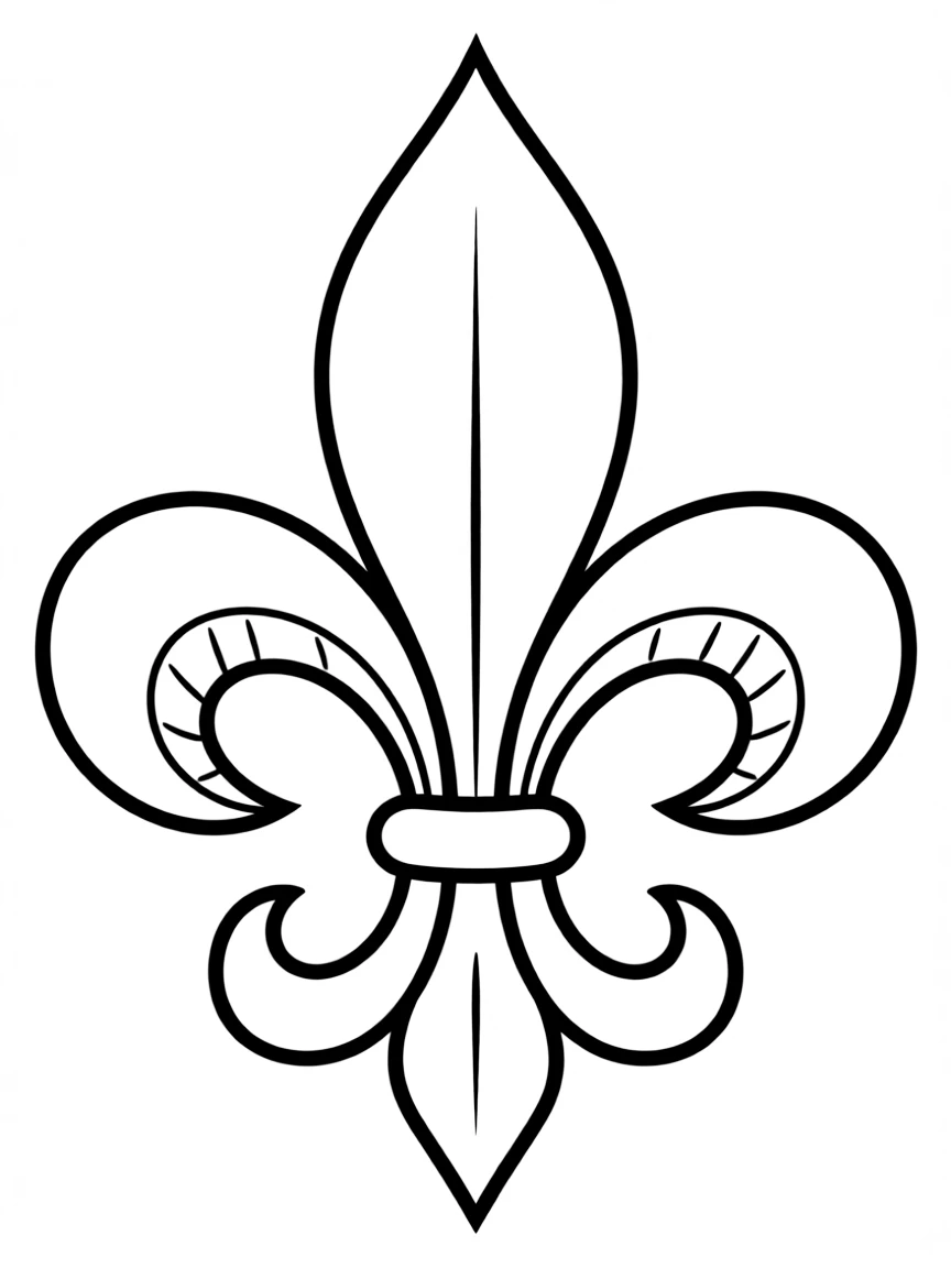 A simplified drawing of a fleur-de-lis.