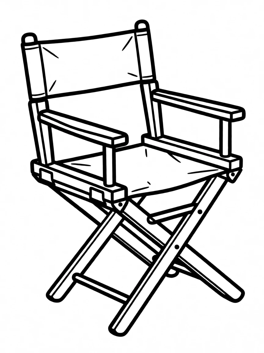 A simple outline of a movie director's chair.