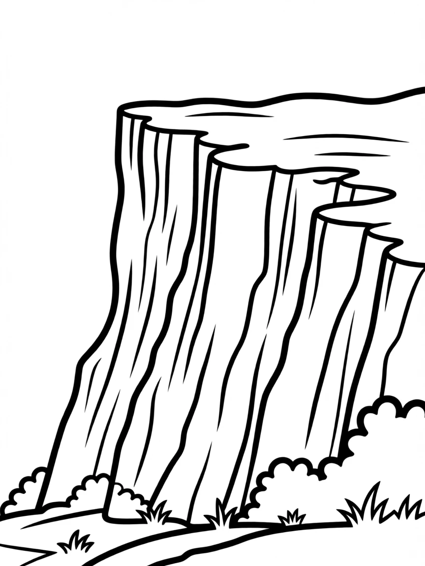 A simple outline of a majestic cliff.