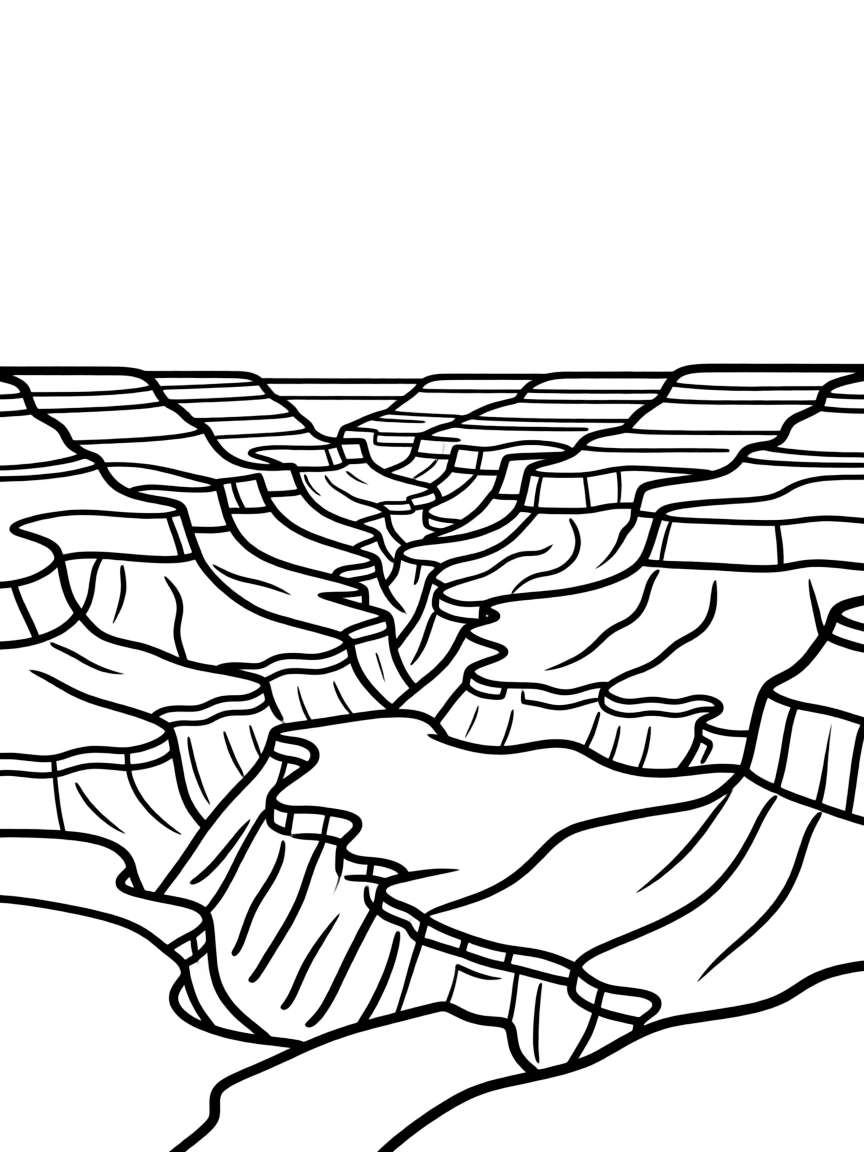 A simple outline of the Grand Canyon, Arizona, USA.