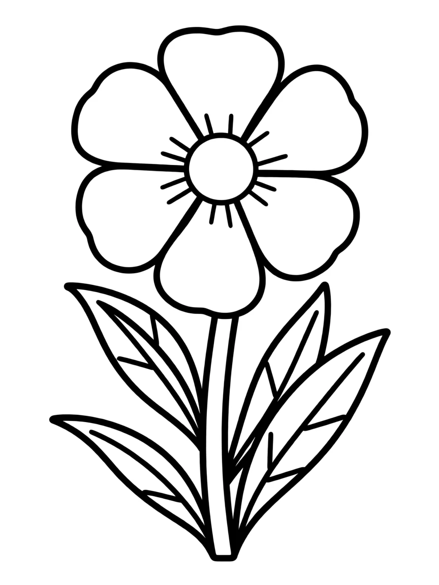A simple outline of a desert flower.