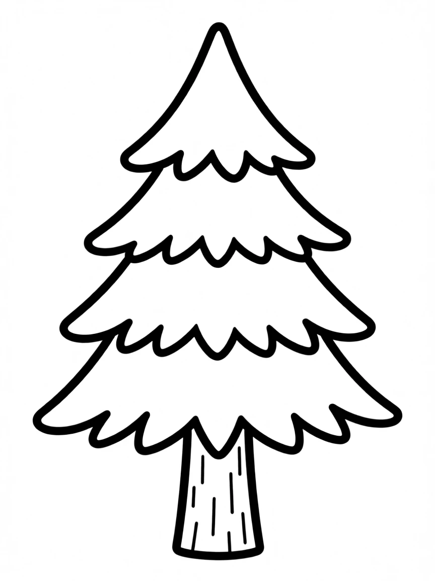 A drawing of a simplified pine tree.