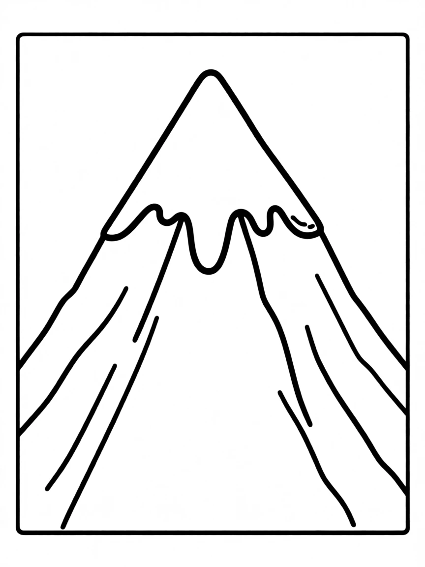 A simple outline of a snow-capped peak.