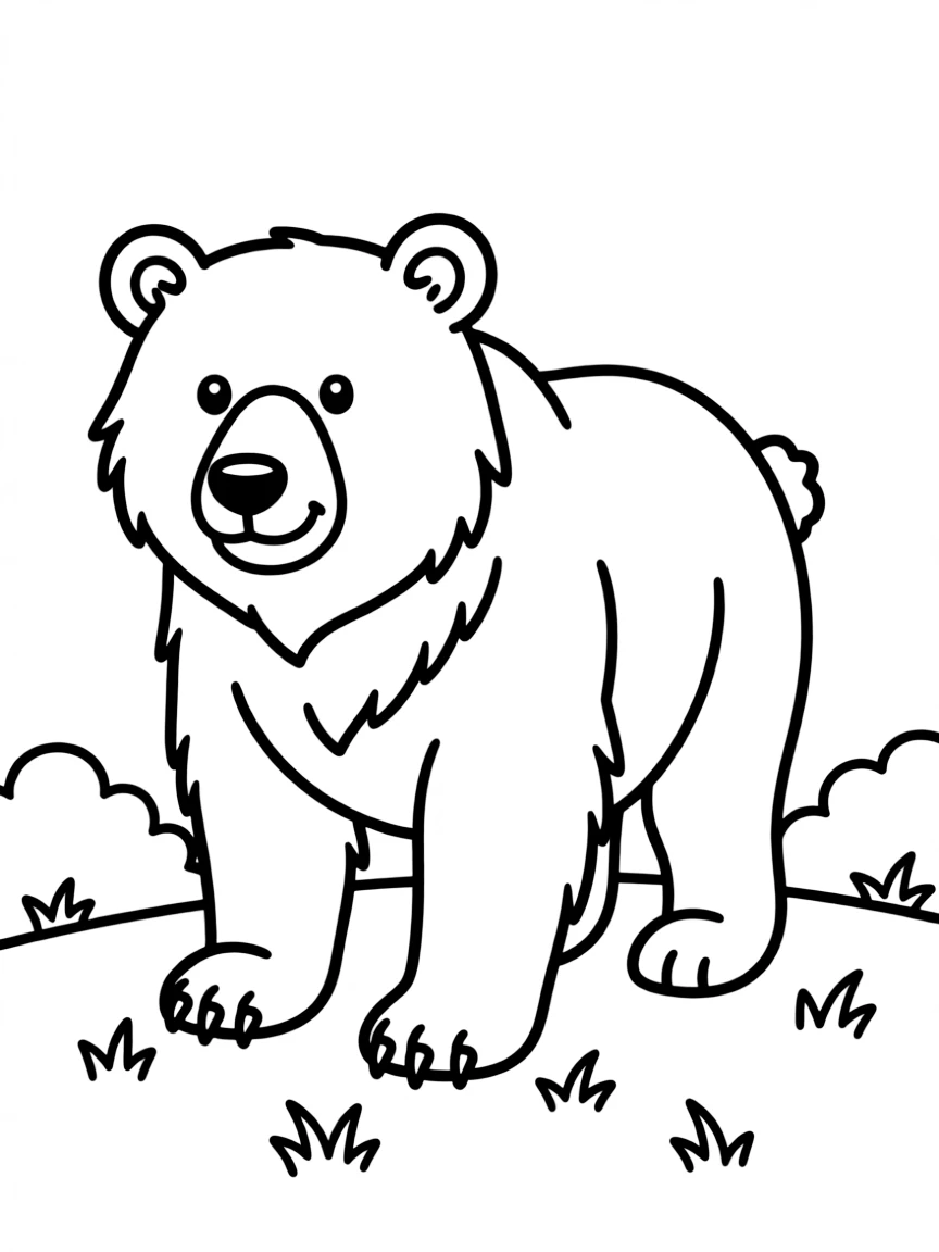 A drawing of a simplified grizzly bear.