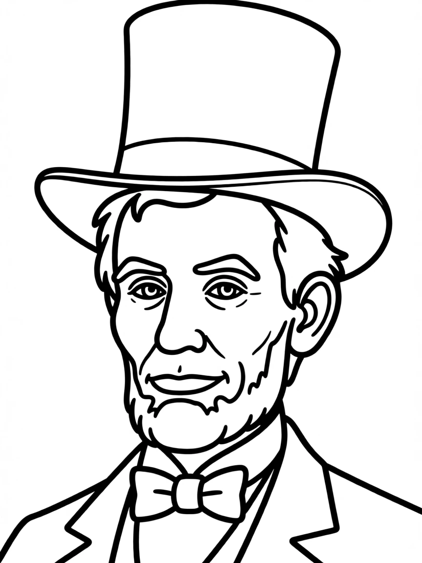 A simplified drawing of Abraham Lincoln's face.