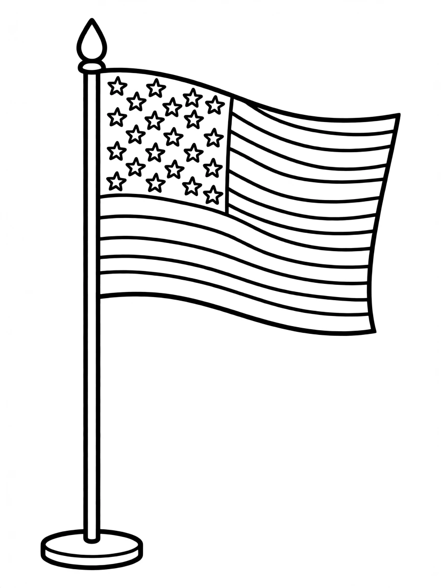 A cute drawing of a small American flag.