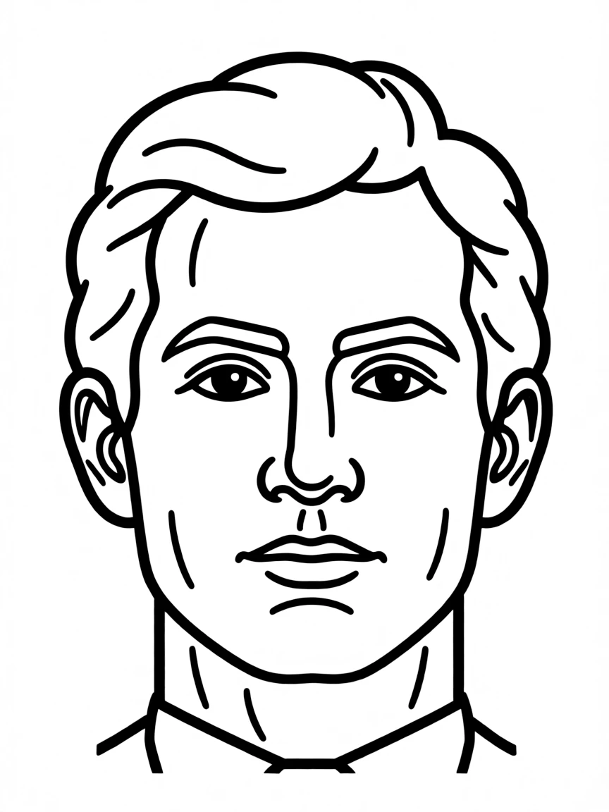 A simple outline of a carved presidential face.