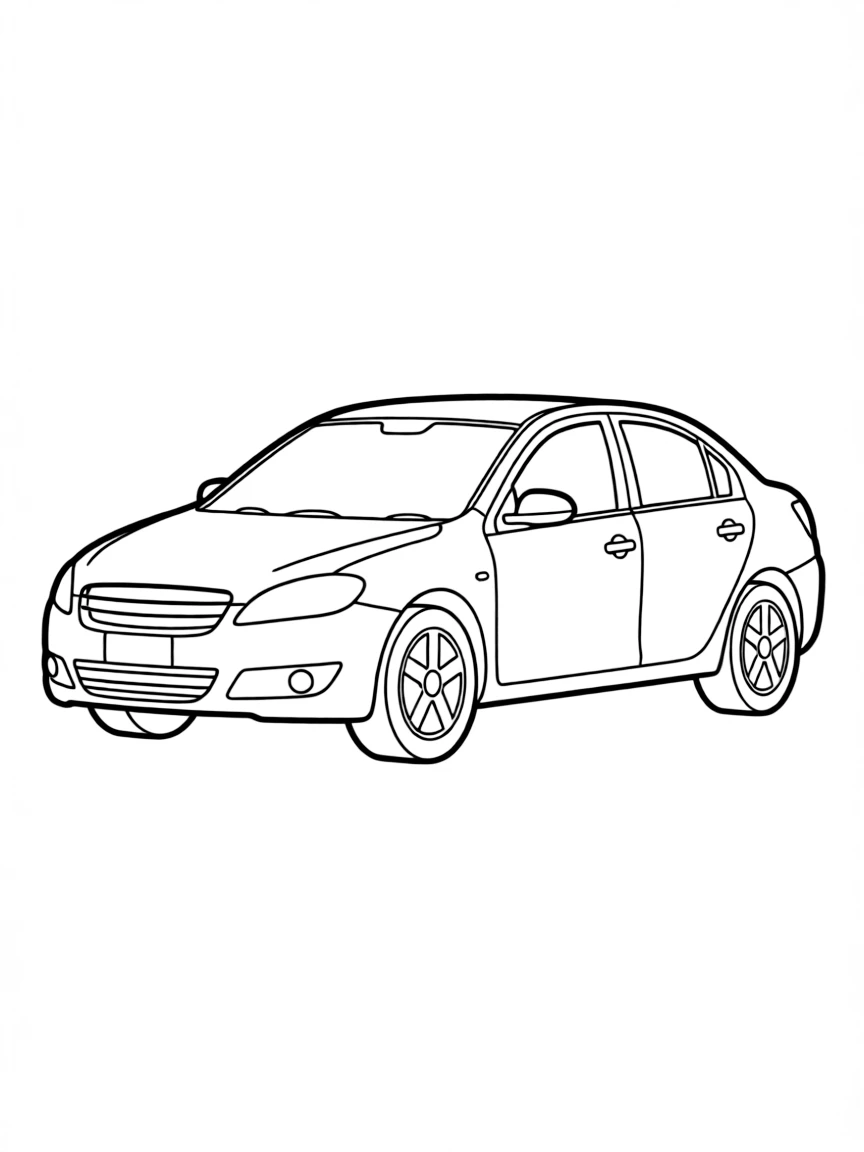 A simple outline of a German car for coloring.