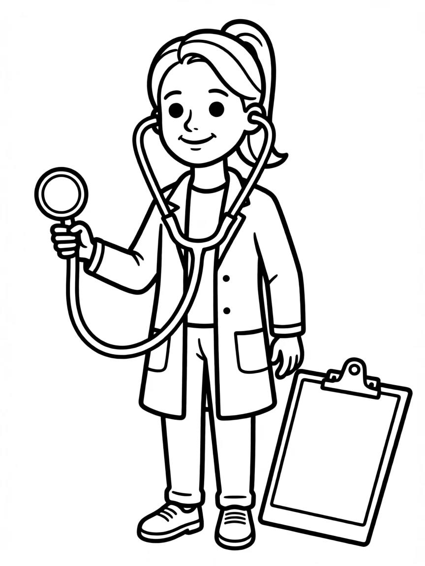 A doctor with a stethoscope.
