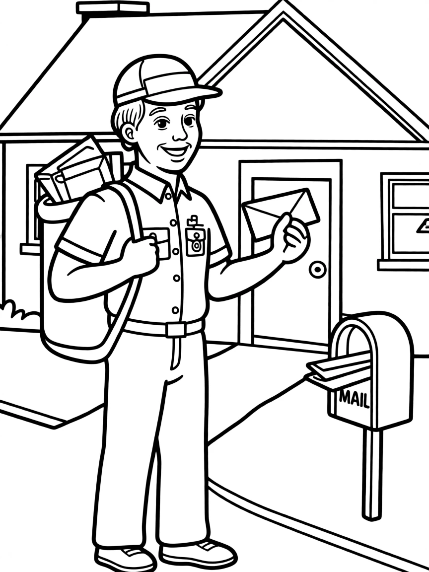 A mail carrier delivering letters.