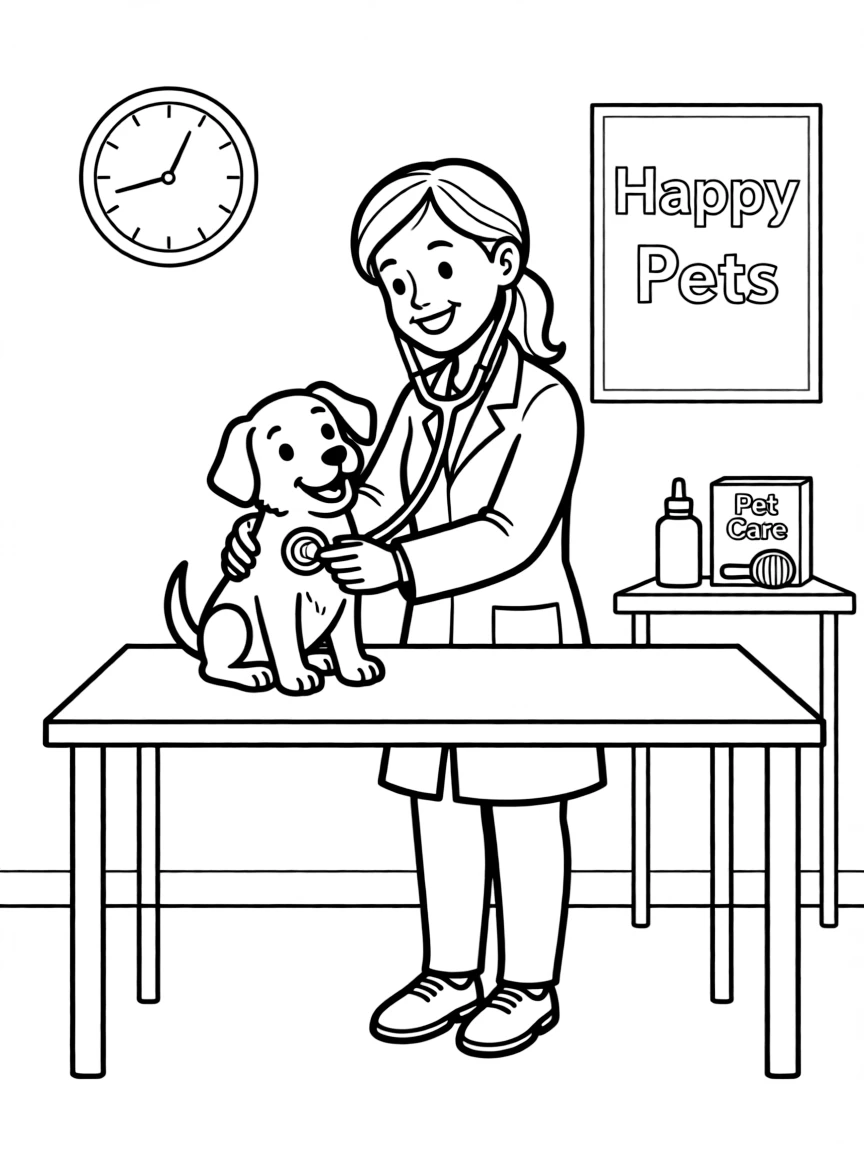 A vet examining a puppy.