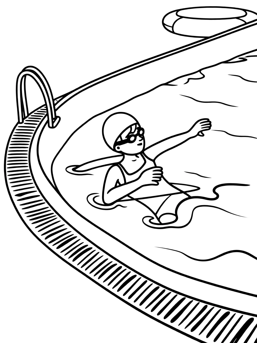 A swimmer in a pool.