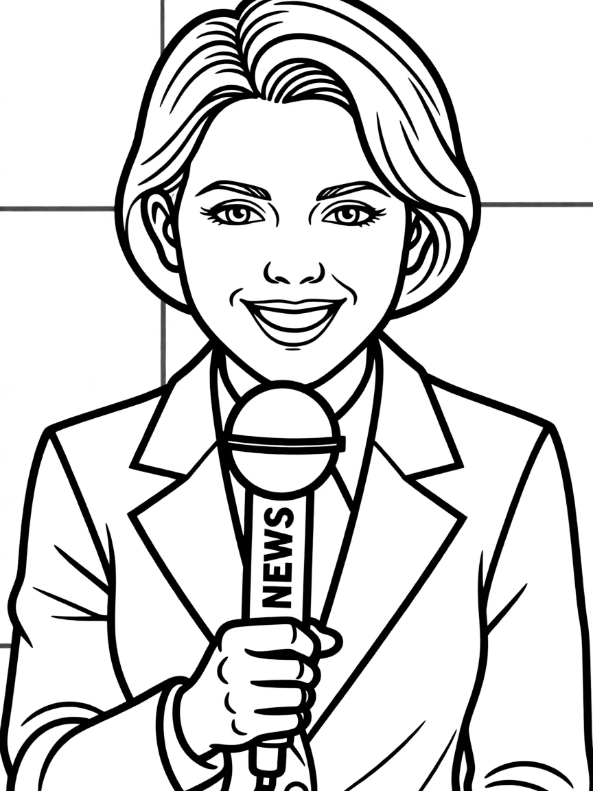 A reporter with a microphone.