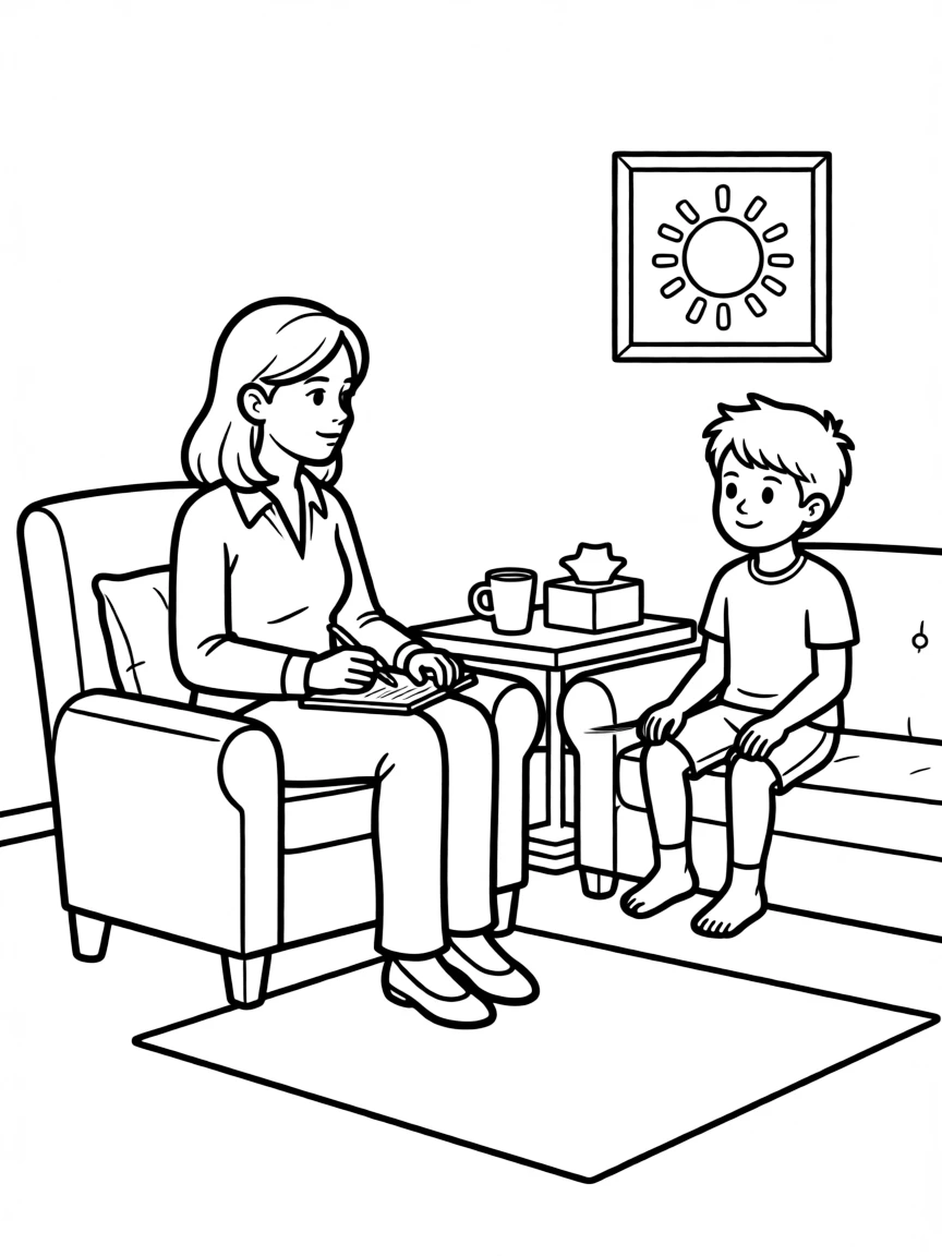 A psychologist listening to someone.