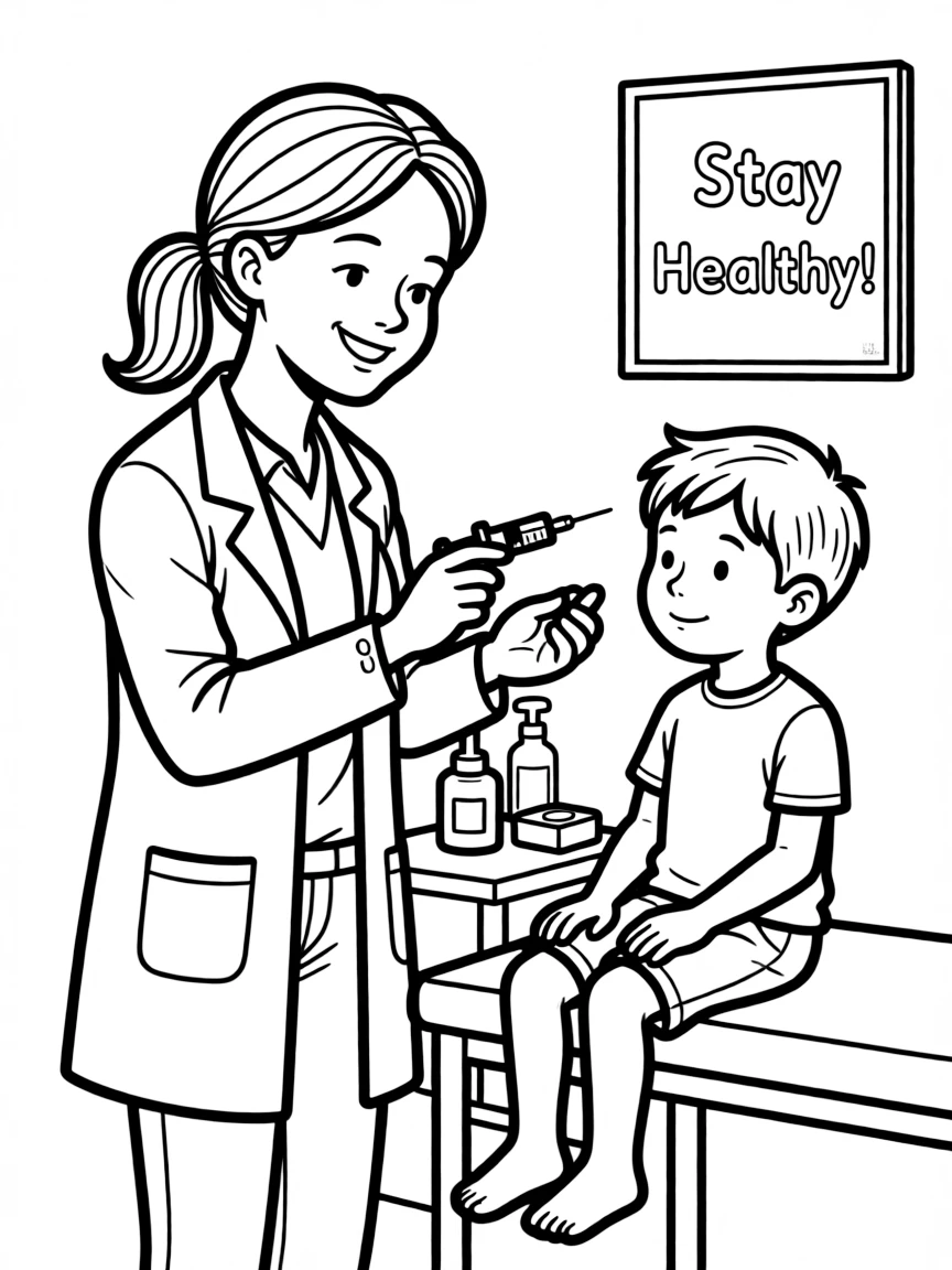 A doctor giving a shot.