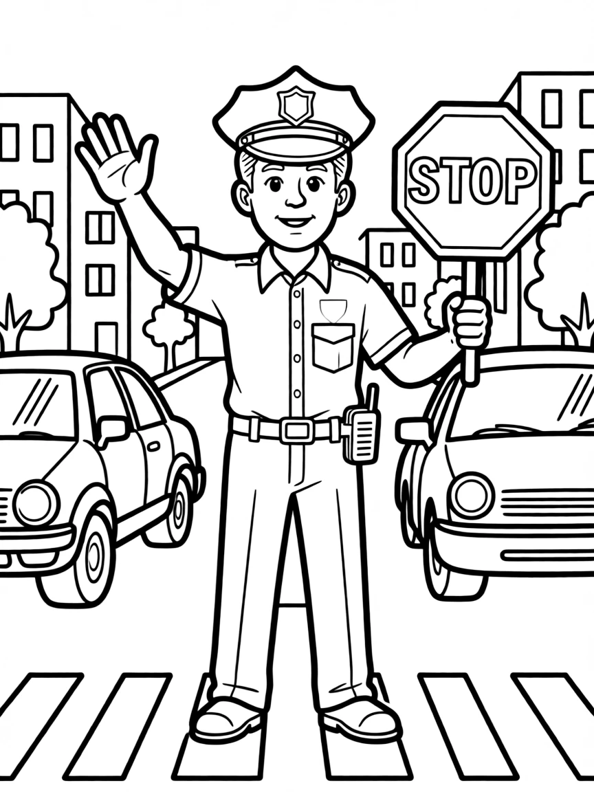 A police officer directing traffic.