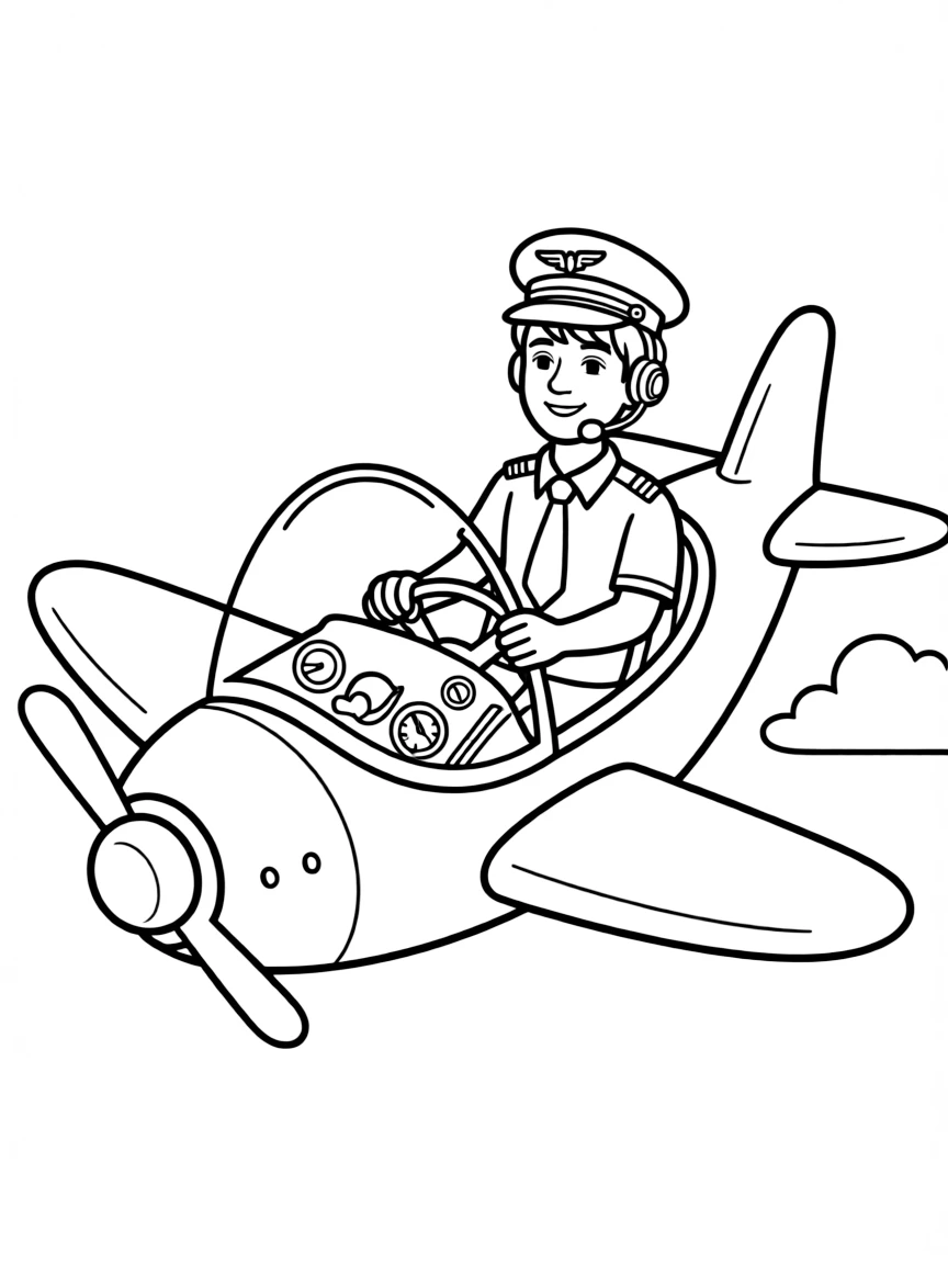 A pilot flying a plane.