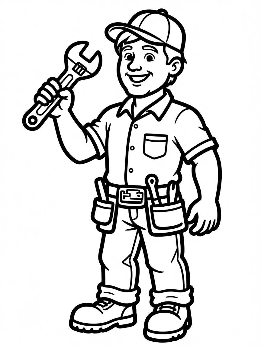 A plumber with a wrench.