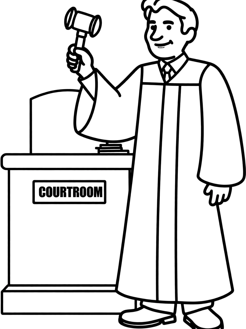 A judge wearing a robe.
