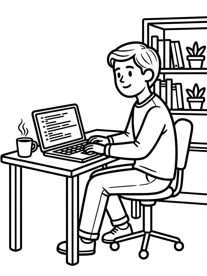 A programmer writing code.