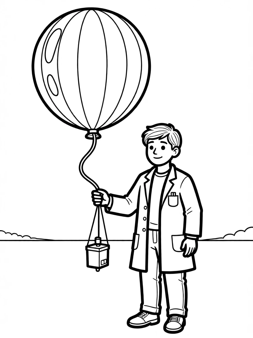 A meteorologist with a weather balloon.