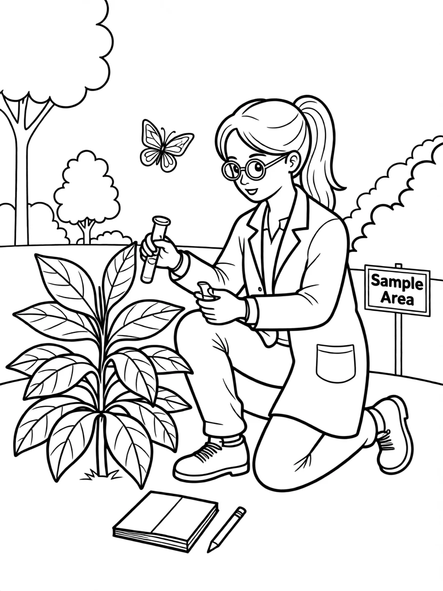 A biologist collecting samples.