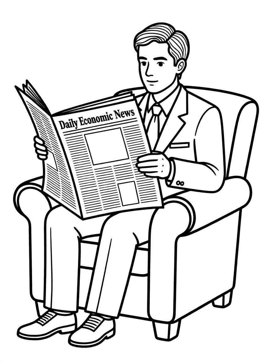 A economist reading a newspaper.