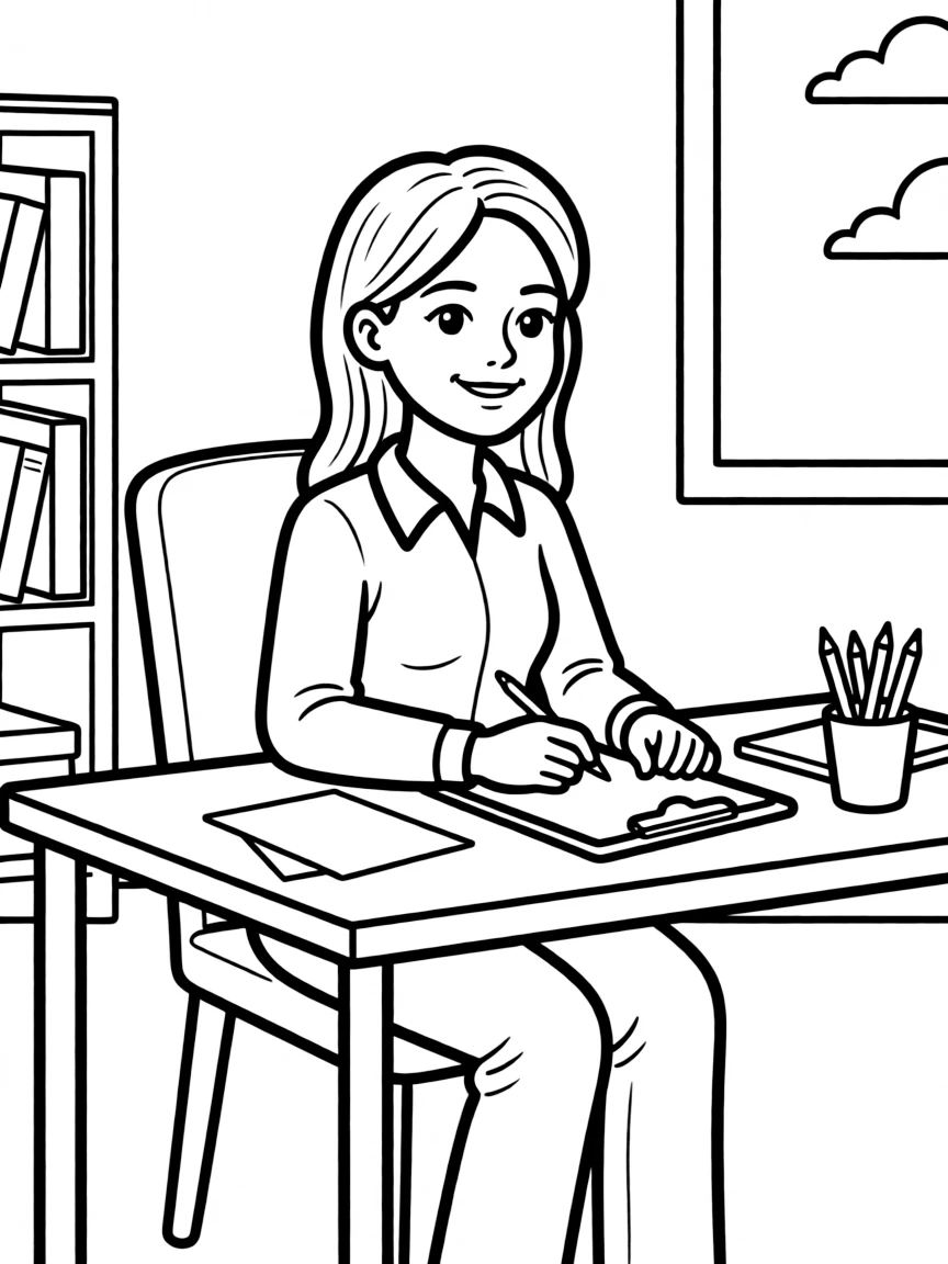 A psychologist taking notes.