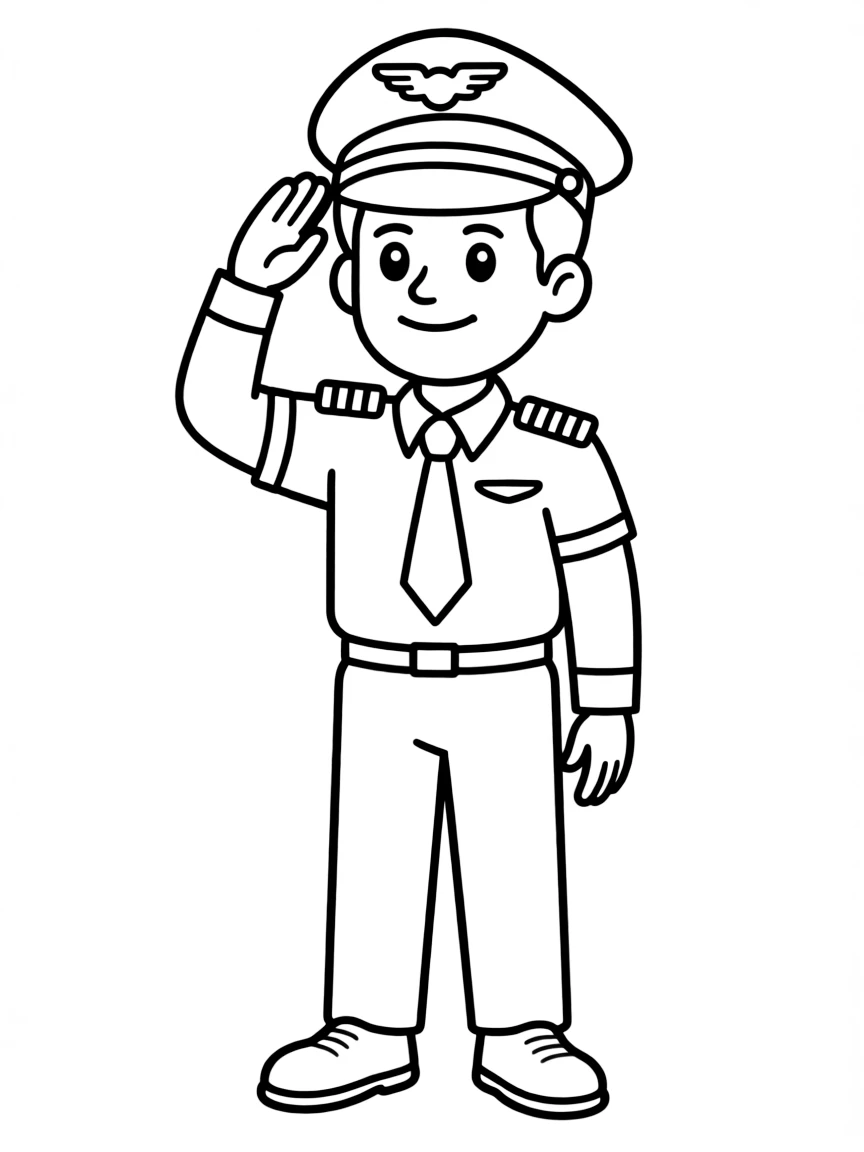 A pilot saluting.