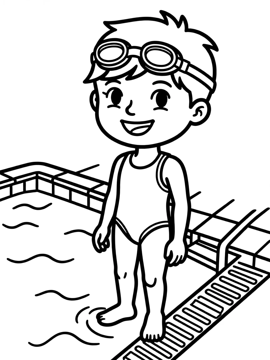 A swimmer wearing goggles.