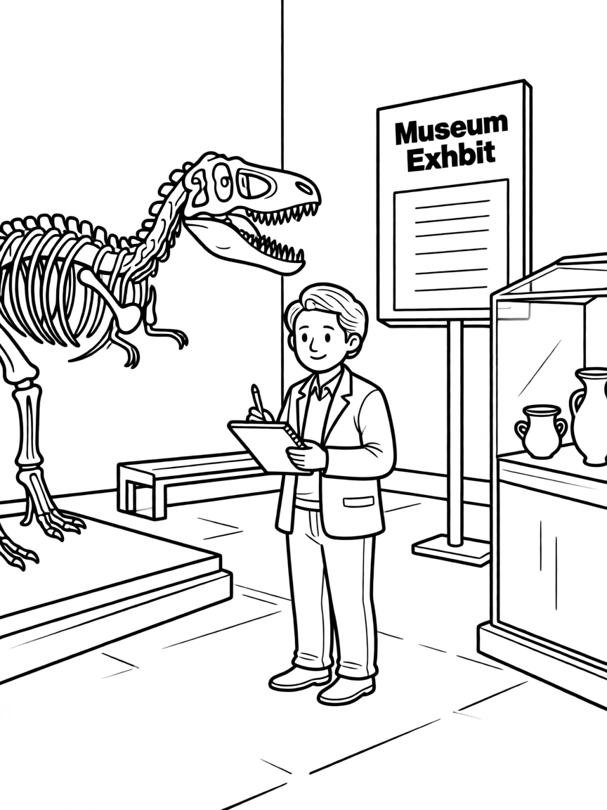 A historian visiting a museum.