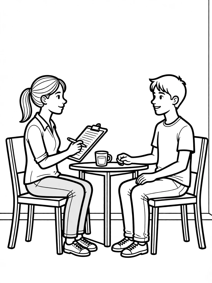 A sociologist interviewing someone.