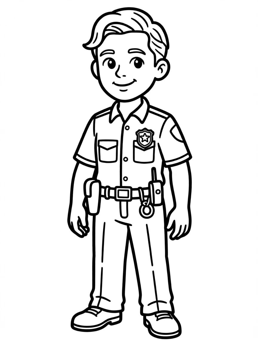 A police officer with a badge.